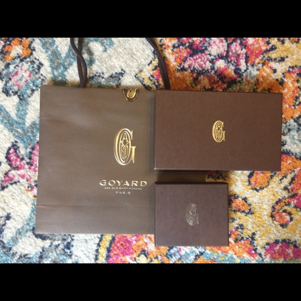 Goyard shopping bag and boxes